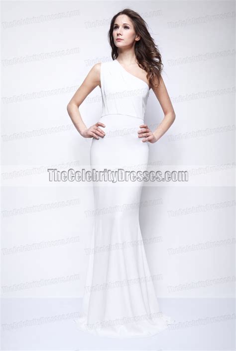 Kate Beckinsale White One Shoulder Prom Dress Evening Gown