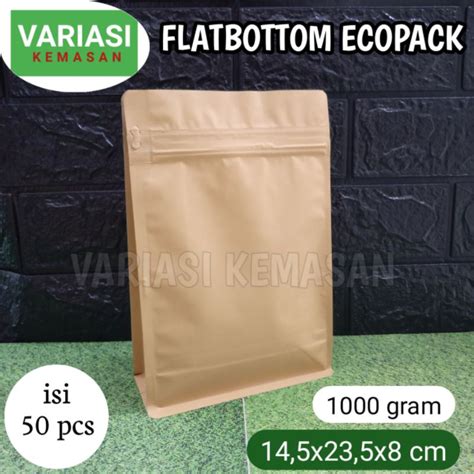 Jual Isi Pcs Flat Bottom Ecopack Kg Fb Kpack Kemasan Kopi