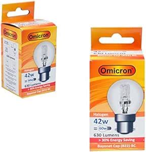 Omicron B D Watt Eco Halogen Golfball Bayonet Cap Light Bulb Value