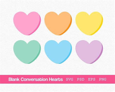 Blank Conversation Hearts Svg Conversation Hearts Png Conversation