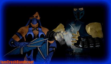 Sub Zero And Kitana By Iamcrashbandicoot On Deviantart