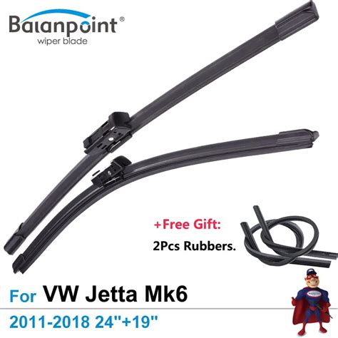 2Pcs Wiper Blades 2Pcs Free Rubbers For Volkswagen Jetta Mk6 2011