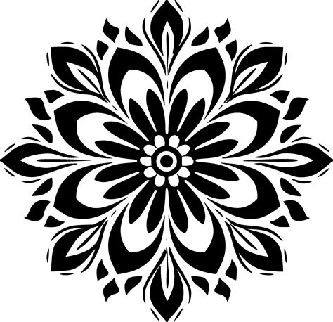 Mandala, Black and White Vector illustration 26708269 Vector Art at ...