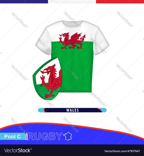 Rugby jersey of wales national team with flag Vector Image