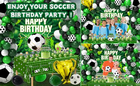 Soccer Party Decorations 122pcs Soccer Birthday Party Decorations Supplies With