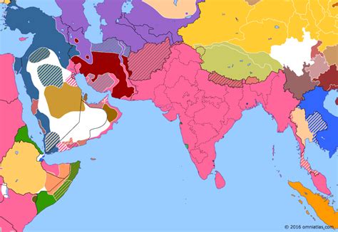 Arab Revolt | Historical Atlas of Southern Asia (9 July 1916) | Omniatlas