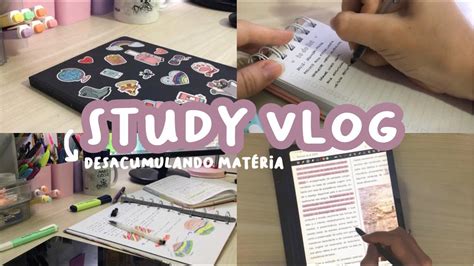 STUDY VLOG desacumulando matérias da faculdade dicas YouTube