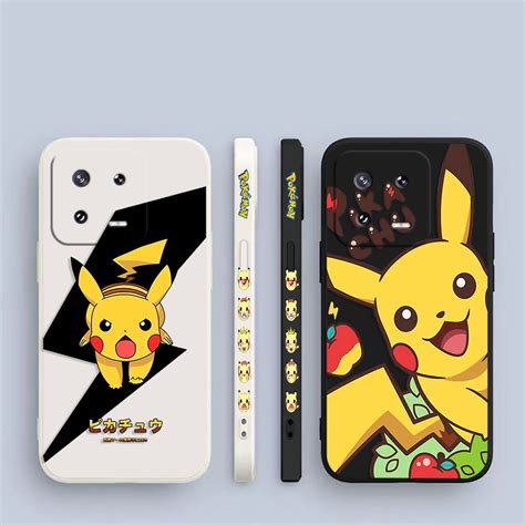 Funda De Tel Fono Celular Impresa Con Borde Lateral Anime Lindo Pok Mon