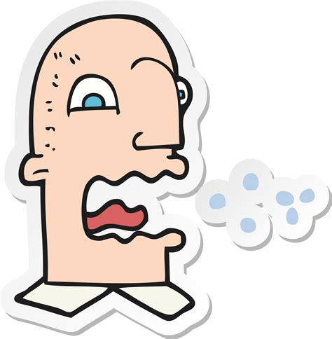 Sticker Of A Cartoon Burping Man 12360644 Vector Art At Vecteezy