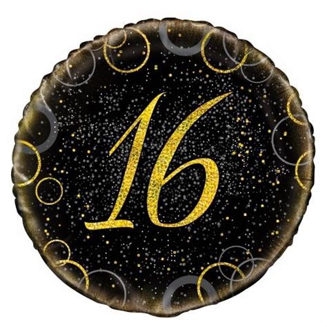 16th Birthday Black Gold Foil Balloon Party Splendour