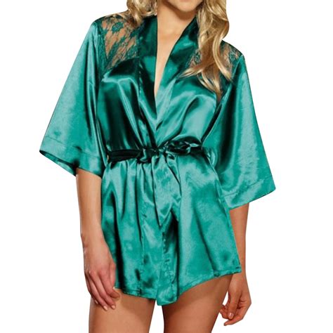 Prolriy Satin Bride Robe Womens Silk Robe Satin Sets Sexy Nightgown