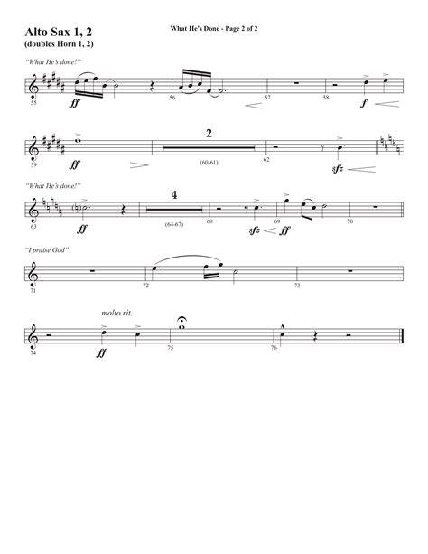 What He S Done Choral Anthem Satb Alto Sax Sheet Music Pdf Semsen