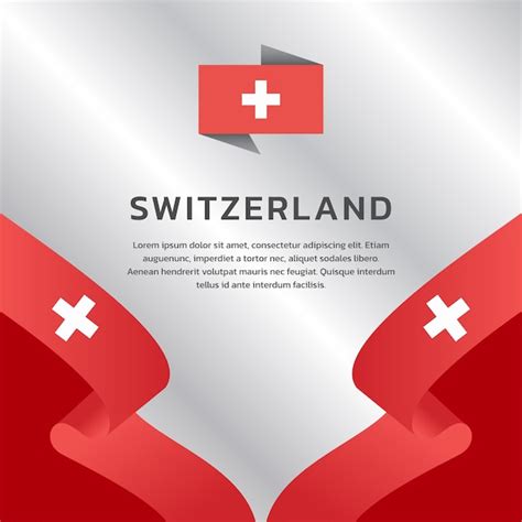 Ilustración de la plantilla de la bandera de suiza Vector Premium