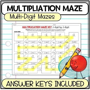 Multi Digit Multiplication Maze Activities Bundle Tpt