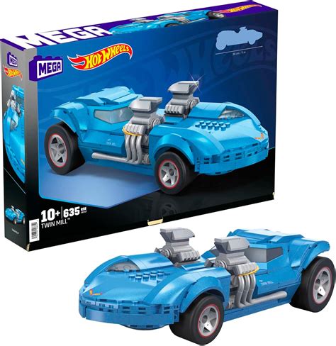 Brandclub Mega Hot Wheels Race Car Building Toys Set Twin Mill With 635 Pieces Build