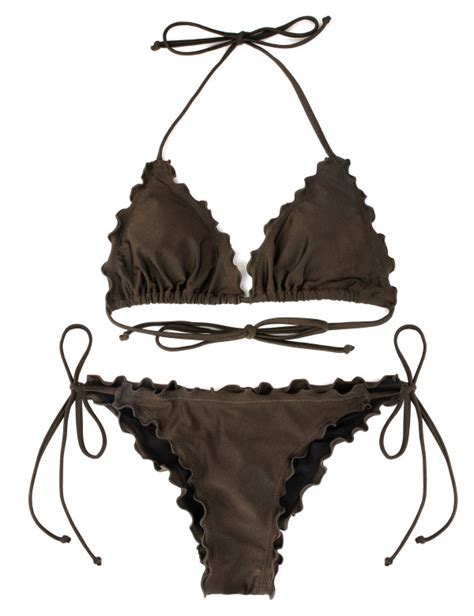 Relleciga Damen Bademode Triangel Bikini Mit Unterteil Im Brasil Style