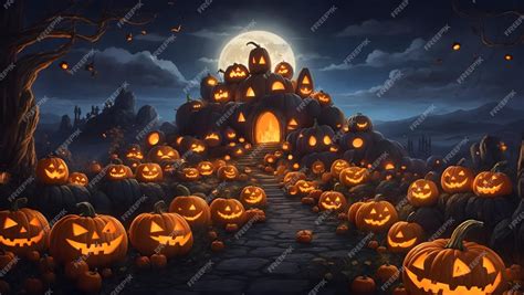 Premium AI Image | Wallpaper Background Halloween Fantastical Landscape ...