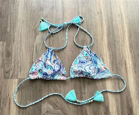 Victoria S Secret Triangle Bikini Top Size M Blue Size M 15 From Balanced