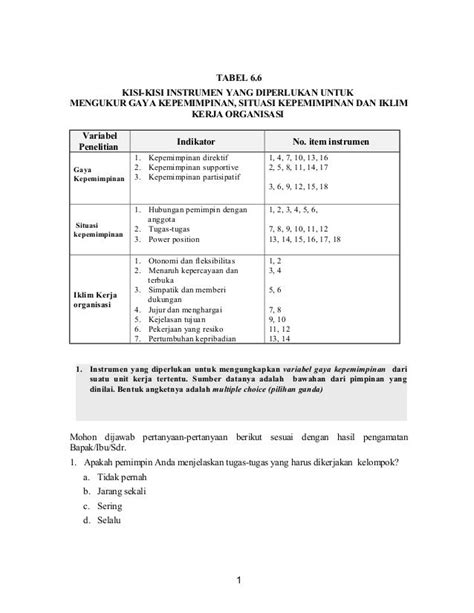 Detail Contoh Instrumen Penelitian Koleksi Nomer