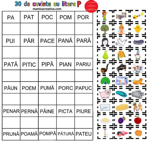 De Cuvinte Ce Incep Cu Litera P Si De Cuvinte Care Contin Litera P