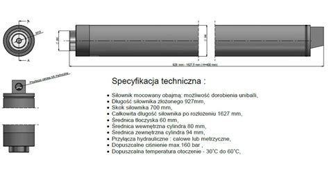 Siłownik hydrauliczny jednostronnego działania Clark DPM 25 Serwis