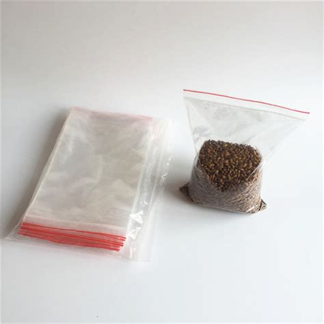 Transparent Ziplock Bag With Red Line On Lip China Zip Lock Bag And