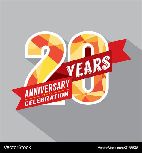 20th Years Anniversary Celebration Design Vector Image