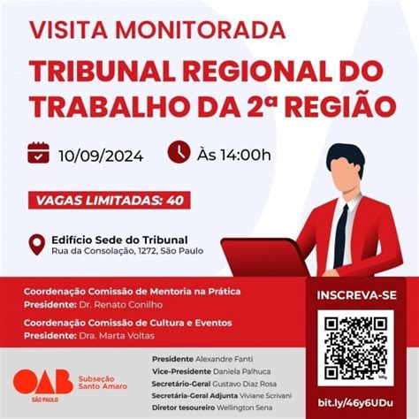 Visita Monitorada Presencial ao Tribunal Regional do Trabalho da 2ª