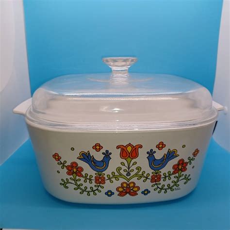 Corning Ware Country Festival Blue Bird Vintage Casserole Etsy