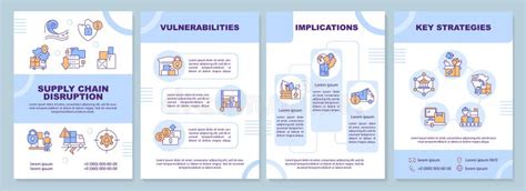 Supply Chain Disruption Blue Brochure Template Stock Illustration Illustration Of Brochure