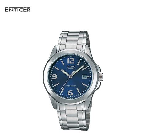 Casio ENTICER MTP 1215A 2A Analog Quartz Watch MTP1215A 2A Steel Blue