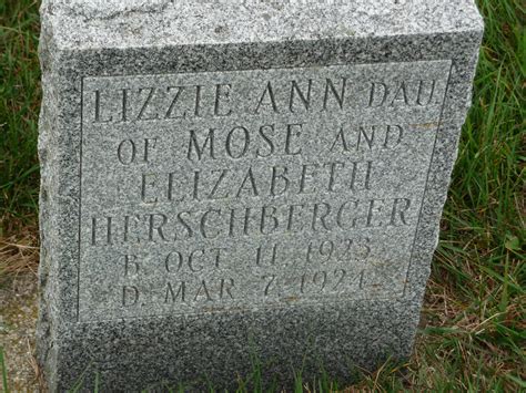 Elizabeth Ann Lizzie Herschberger 1923 1924 Find a Grave äreminne