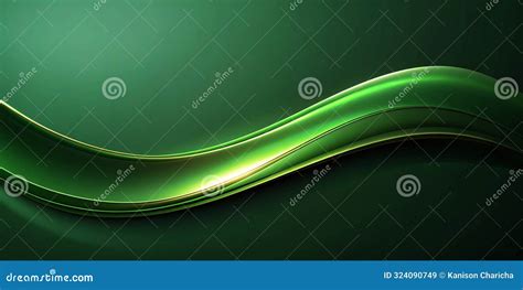 Modern Abstract Dark Green Curve Shape On Dark Background Creative Ai