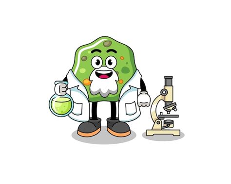 Premium Vector | Mascot of puke as a scientist