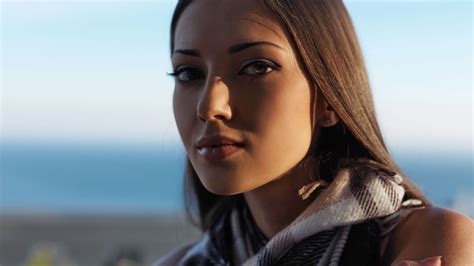 #544181 1920x1080 anna sbitnaya white tops hazel eyes hands on head