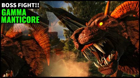 Gamma Manticore Boss Fight Ark Survival Evolved Youtube