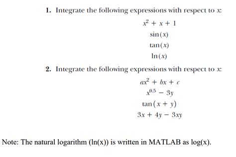 Solved Integrate The Following Expressions With Respect Chegg