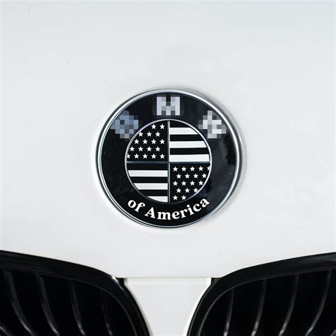 American Flag overlay sticker for BMW emblem