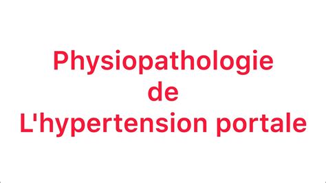 Comprendre La Physiopathologie De L Hypertension Portale En 30 Min