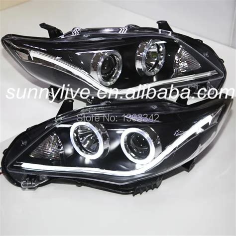 For TOYOTA Corolla Altis LED Strip Angel Eyes Head Lamp 2011 2012 Year