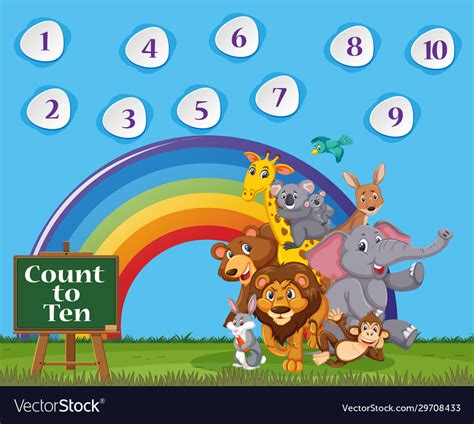 number   ten  blue sky  colorful vector image