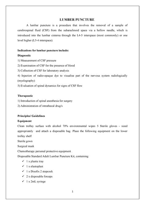 Lumber puncher - A lumbar puncture is a procedure that involves the