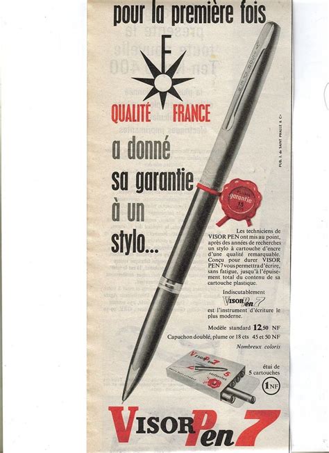 Publicite Advertising Stylo Visor Pen Cartouche Ebay