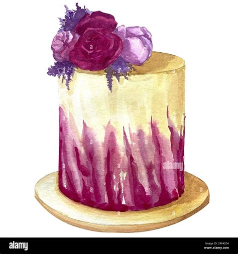 Watercolor Wedding Cakes Clip Art Set Stock Photo Alamy