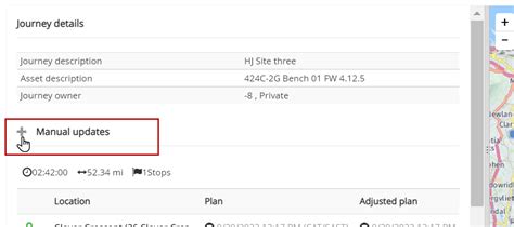 Manually update progress of journey – Powerfleet Knowledge
