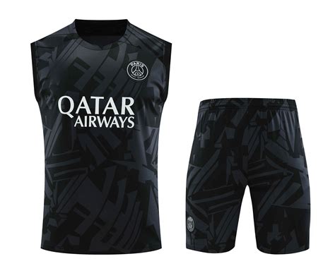 Conjunto Treino Regata Short Psg Preto Tailandesas Atacado