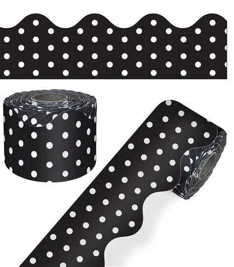 Carson Dellosa 65 Feet Black And White Polka Dots Bulletin Board