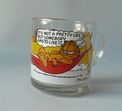 Vintage Mcdonald S Garfield Glass Mug Jim Davis Etsy Mugs