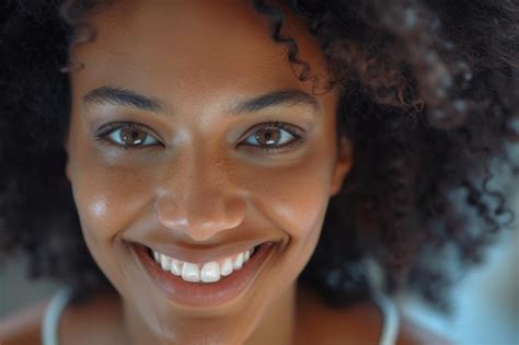 Premium Photo Close Up Portrait Of Smiling Young African American Woman