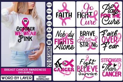 Breast Cancer Awareness Svg Bundle Bundle · Creative Fabrica